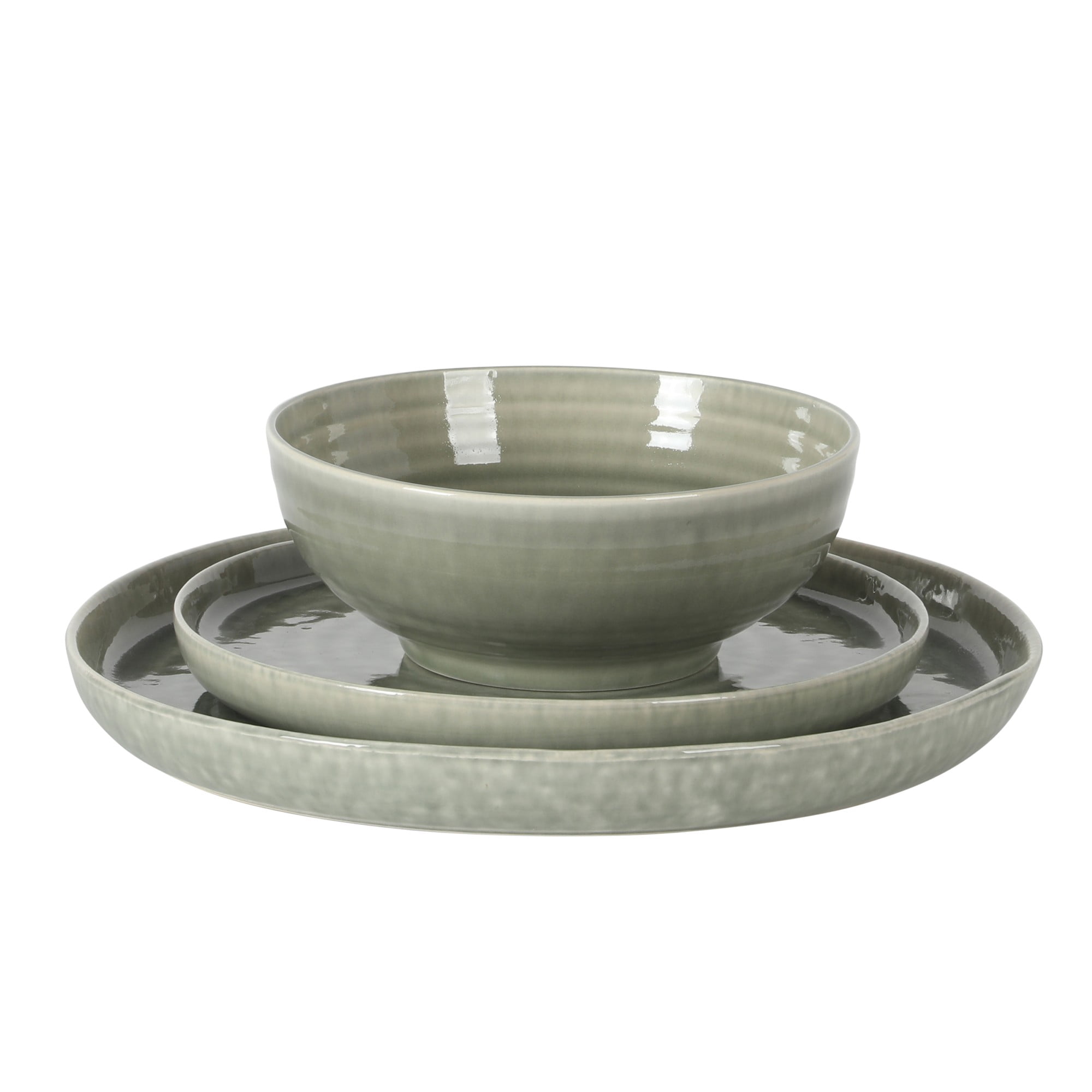 Gibson Elite Eclipse Swirls 12-Piece Taupe Stoneware Dinnerware Set