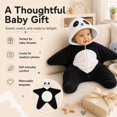 thumbnail image 5 of GiLiling Baby Cow Starfish Hooded Onesie for Boys Girls, Fleece Swaddle Jumpsuit, Infant Outfit Newborn Halloween Photo Prop Sleep Sack, 5 of 7
