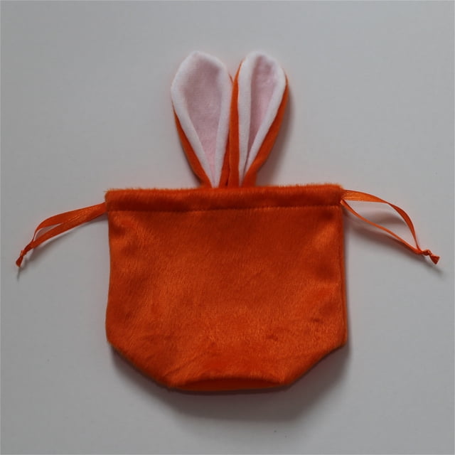 Aqestyerly Easter Bunny Velvet Drawstring Gift Bags (4X6 Inches)-Assorted Colors for Candy Packing,Easter Decorations,Party Favors-Reusable Cute Rabbit Ear Design Velvet Pouch for Easter Egg