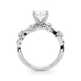 thumbnail image 2 of Eloya Jewel Leaf Solitaire Ring for Women - 1.6 Ct Moissanite Engagement Ring - Oval Cut Stone Accent Style - 14K White Gold Plated Jewelry - Moissanite Wedding Jewelry for Women, 2 of 3