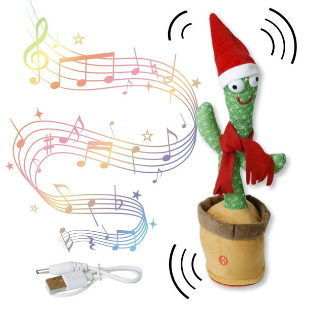 CM-TOP Cactus Bailarin, Cactus Parlante, Juguete De Peluche con Música, Recargable de Cactus, Habla y Repite, 3-12 Años, Regalo, Juguete Creativo para Niños, Diferentes Modelos