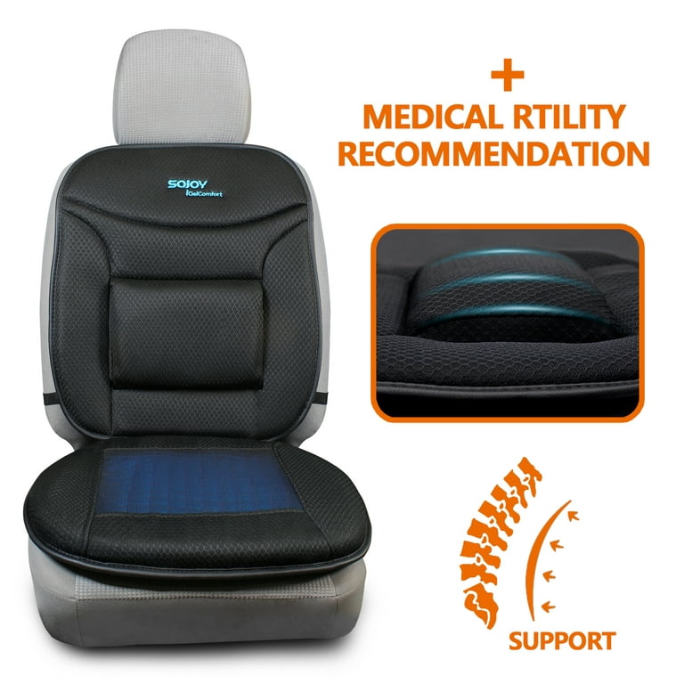 Sojoy Luxury Breathable Lumbar Back Support & Non-Slip Gel Seat Cushion (Black)