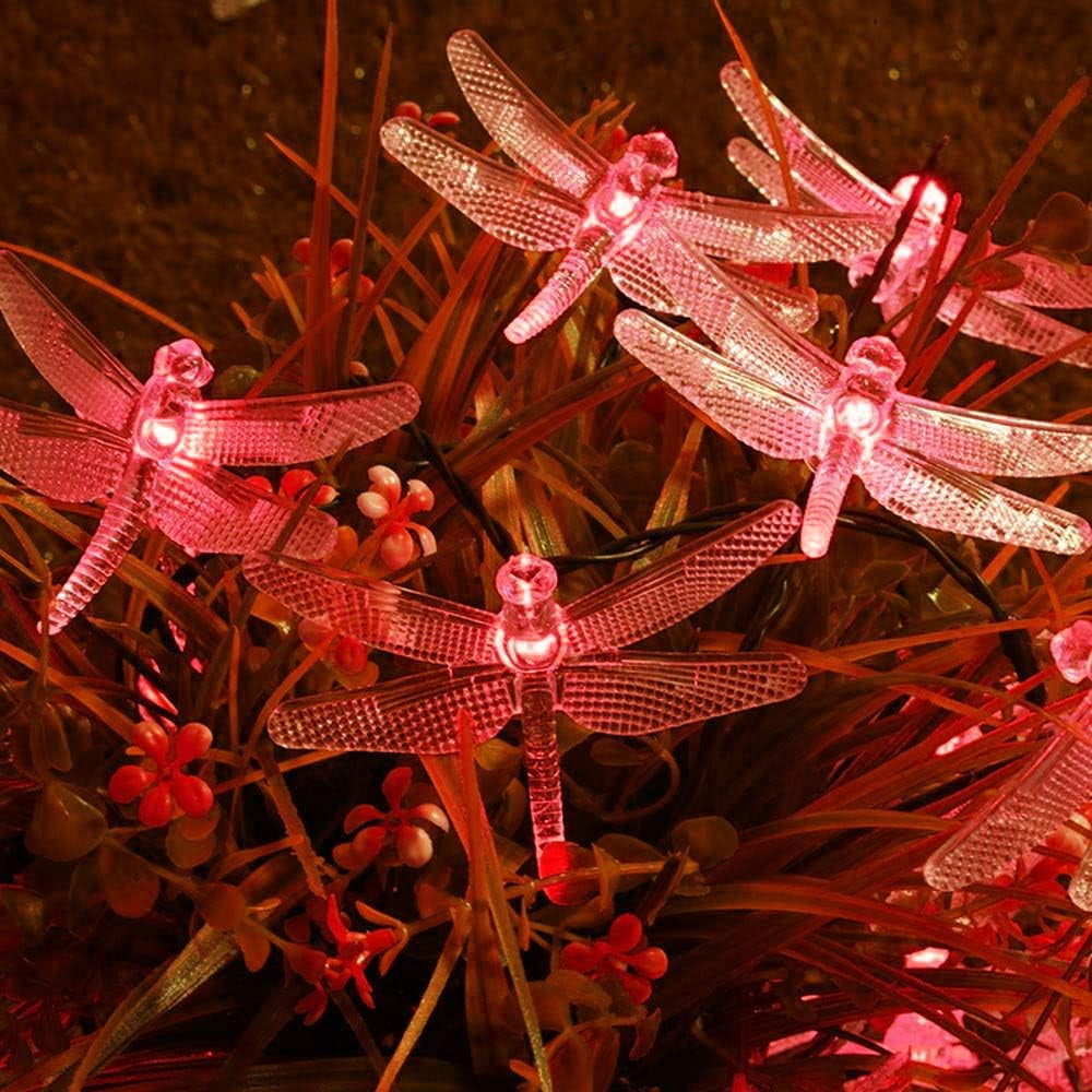 Outdoor Garden Solar String Lights, 7m 50LED Solar Garden Dragonfly String Lights Dragonfly String Light Waterproof for Yard