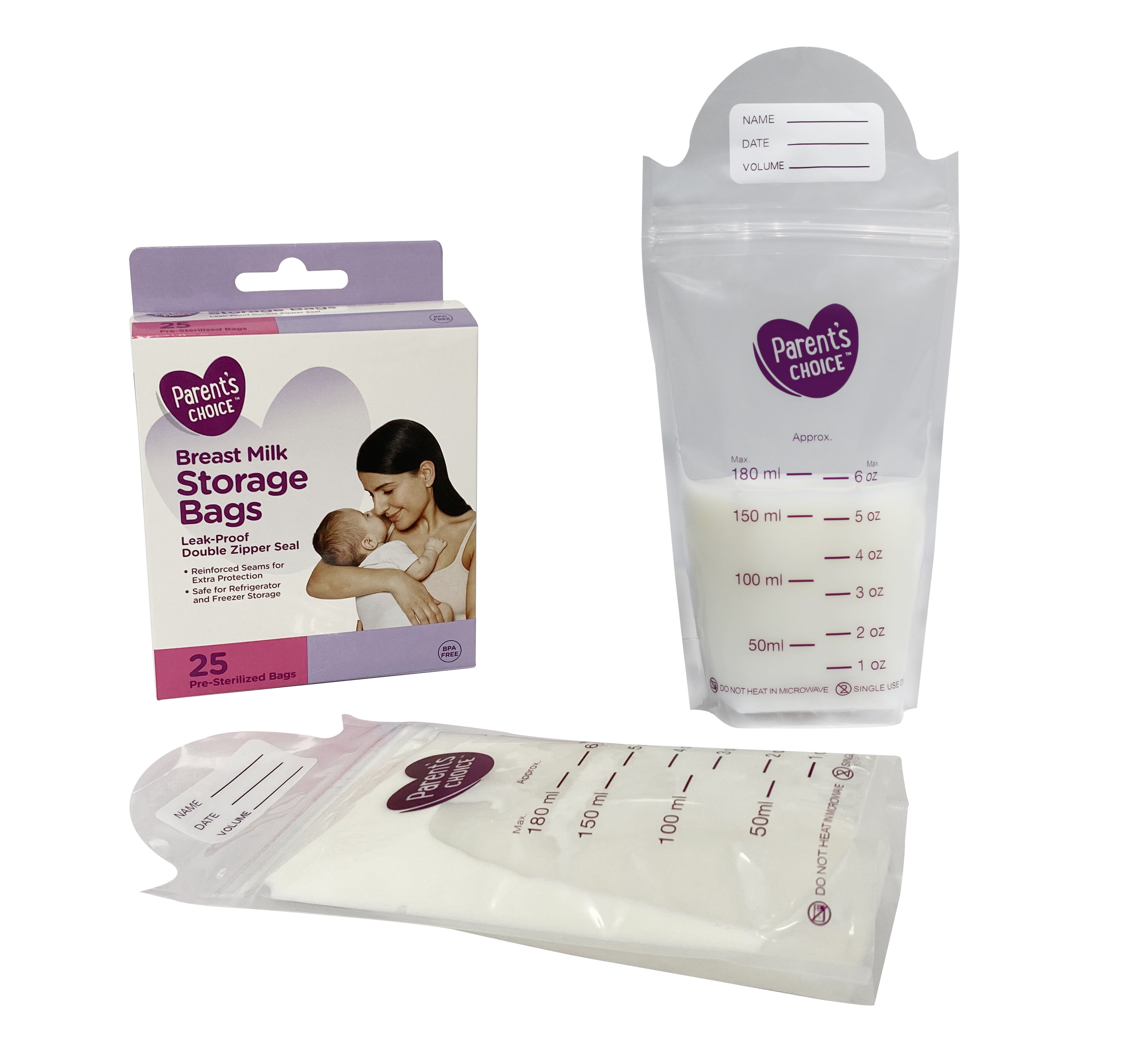 Parent's Choice Breast Milk Storage Bag, 25 Count