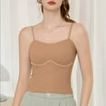thumbnail image 2 of AherBiu Womens Tank Tops with Built in Bra Cropped Camisole Shirt Spaghetti Strap Stretch Comfy Undershirts, 2 of 7