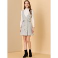 thumbnail image 3 of Unique Bargains Robe Salopette de Bureau Taille Haute à Carreaux pour Femmes, 3 of 6