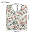 thumbnail image 2 of Bathroom Rugs Shaggy Toilet Base Mat 20x24 U Shape Soft Contour Rug Absorbent Non Slip Flowers Floral Blue, 2 of 9