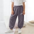 thumbnail image 5 of HVOBTTY Summer Toddler Kid's Straight Leg Long TrousersMid High Waist Solid Color Relaxed Cuffed Air Protection Casual Wear Pants, 5 of 5