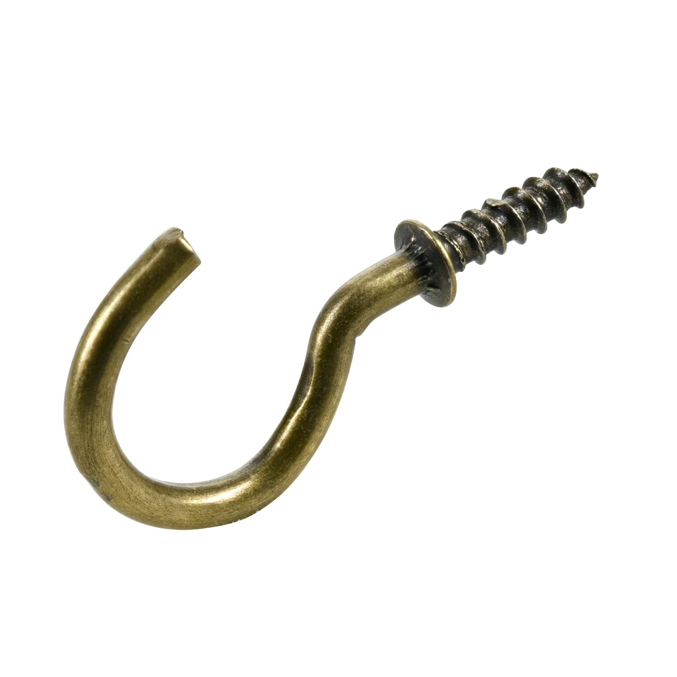 Ook Cup Hooks, 7/8", 0.5 lbs, Screw Hooks, Steel, Matte Brass, 40 pack