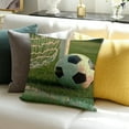 thumbnail image 3 of Autua Soccer field cotton linen pillowcase soccer soccer pattern cushion cover popular sports design square boys 24x24in, 3 of 5