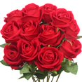 thumbnail image 1 of Rosas artificiales Jasion Velvet Silk, 12 unidades, para bodas y hogar, 1 of 8