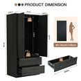 thumbnail image 6 of Wirrytor 2 Door Armoire for Bedroom with 2 Drawers and Hanging Rod, Fluted Tall Wardrobe Closet Storage Organizer, Large Capacity Freestanding Wardrobe for Living Room Or Office, 6 of 9