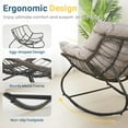 thumbnail image 5 of Wisteria Lane Patio Rocking Chair with Ottoman, Outdoor Indoor Rocking Egg Chair with Cushions, Metal Lounge Chair Oversized Papasan Chair, Outdoor Wicker Reading Chair for Porch Garden, Light Grey, 5 of 8