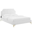thumbnail image 1 of Modway Lit Plateforme Grand en Velours de Performance Sienna, Blanc, 1 of 11