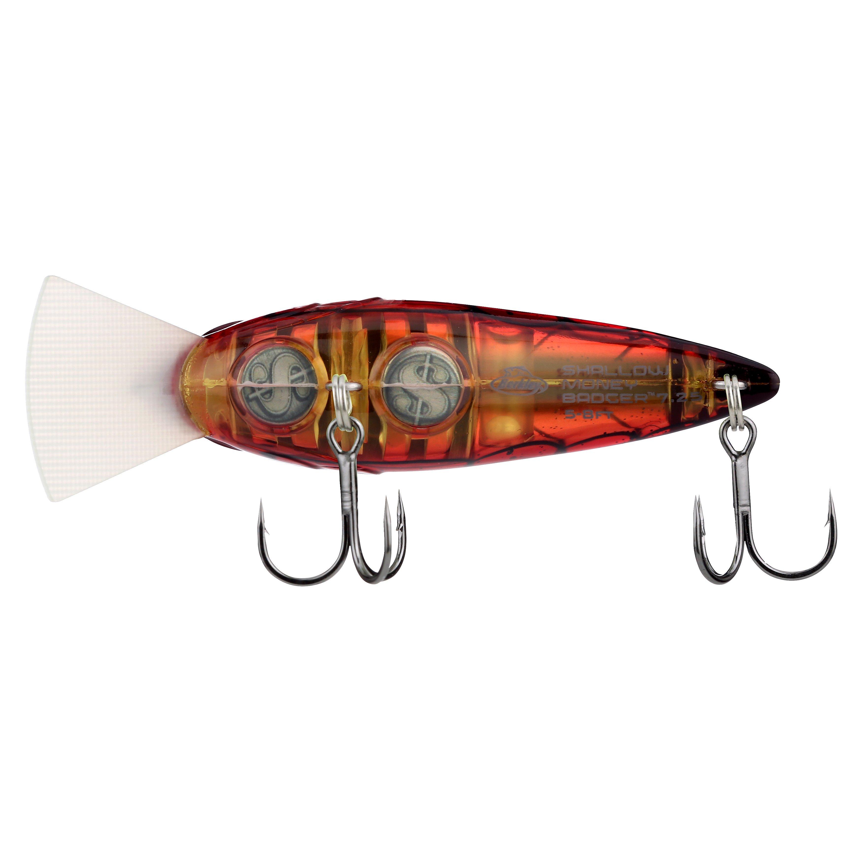 Shallow Money Badger Fishing Crankbait, 2.75 in, Ghost Red Craw