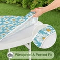 thumbnail image 5 of Blue Daisy Flower Pattern Round Fitted Tablecloth with Elastic Edge,Dining Table Cover Waterproof,Outdoor Round Tablecloth for Camping,Dining,Indoor and Outdoor, 5 of 7
