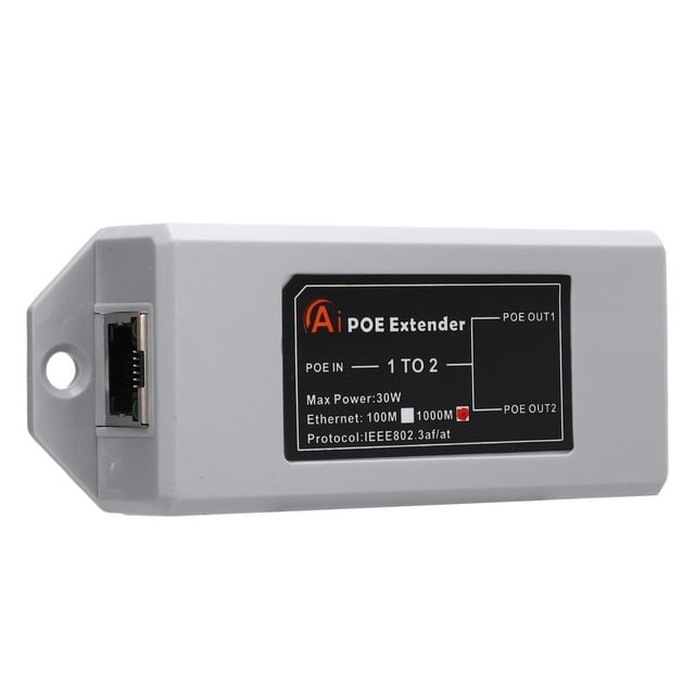 Répéteur POE, Rallonge POE 1000Mbps Gain de Place 1 Entrée 2 Sorties pour École pour Maison