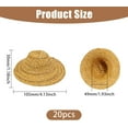 thumbnail image 2 of 20pcs Mini Straw Hats 4.1x1.9inch Mini Hand Knitting Straw Hats for Dolls DIY Crafts Dollhouse Costume Accessories Craft Birthday Weddings Theme Parties, 2 of 7