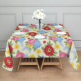 thumbnail image 3 of Pioneer Flower Floral Print Pattern Square Tablecloth, Waterproof Wipeable Spillproof Washable Table Cover for Home Kitchen Party Decor, 42"x42", 3 of 6