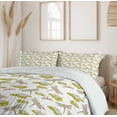 thumbnail image 6 of Ambesonne Dragonfly Duvet Cover Set, Lotus Flower, 2-Calking, Apple Green and Cream, 6 of 7