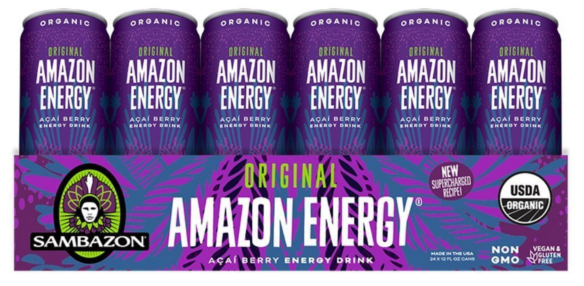 Sambazon Amazon Energy Drink, Original Acai Berry, 12 Ounce (Pack of 24)