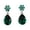 Green, variant on Navy Blue Teardrop Rhinestone Crystal Floral Dangling Earrings