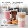 thumbnail image 5 of 50 Vasos de Plástico 24 oz (710 ml) con Tapa Plana para Popote - Vasos Transparentes de Gran Capacidad - Kit de 50 Vasos y 50 Tapas, 5 of 5