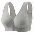 thumbnail image 2 of HVOBTTY Womens Front Closure Bra, Bras for Women Plus Size, Woman's Embroidered Glossy Comfortable Breathable Bra Underwear No Rims Gray, XXXL, 2 of 3