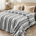 thumbnail image 7 of SHANNA Luxury Soft Throw Blanket, Thick Faux Fur 800GSM Fluffy Blankets for Couch, Sofa, Bed, Cozy Warm Throw Blanket for All Seasons,Gradient Light Grey,40''x63'', 7 of 7