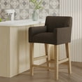 thumbnail image 2 of MODERNLUXE 26" H Counter Height Bar Stool,Upholstered Bar Chairs with Footrest and Solid Wood Legs for Kitchen,Brown, 2 of 7
