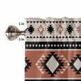thumbnail image 7 of Abstract Stripes Kitchen Curtains Valance and Tier Set Black Orange Aztec Native Tribal Stripes Linen Texture Short Curtains for Small Window 3 Pieces Set for Bedroom Cafe (54" x 18"+27" x 24"), 7 of 7