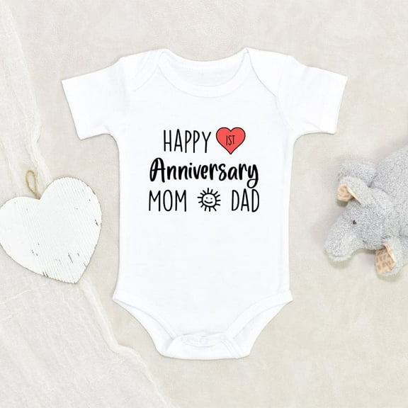 Anniversary Baby Gift Unique Baby Onesie Happy Anniversary Mom and Dad Baby Onesie Baby Shower Gift Cute Baby Onesie