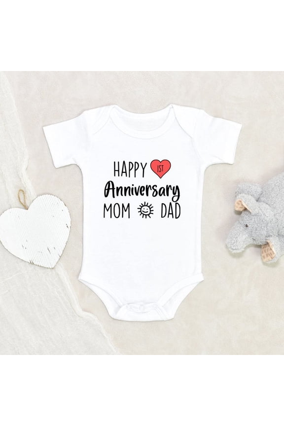 Anniversary Baby Gift Unique Baby Onesie Happy Anniversary Mom and Dad Baby Onesie Baby Shower Gift Cute Baby Onesie
