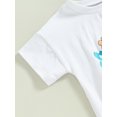 thumbnail image 6 of Wassery Baby Girls Romper Tops Floral Colorful Letter Print Short Sleeve Crew Neck Jumpsuits Toddler Summer Casual Bodysuits 0-3T, 6 of 7