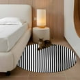 thumbnail image 3 of Black White Stripe 3ft Area Rug, Modern Minimalist Geometric Striped Washable Non-Slip Small Round Rugs for Entryway Bedroom Kitchen, Soft Circle Carpet for Dining Room, Playroom Nursery Rug, 3 of 9