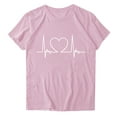 thumbnail image 7 of Ichuanyi Women's T-Shirt Graphic Tees Love Printed Casual Short Sleeve Tops Summer Loose Top, 7 of 7