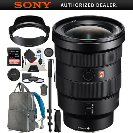 Sony FE 16-35mm F2.8 GM G Master Full-frame Lens Wide-angle Zoom for Sony E-Mount SEL1635GM Premium Accessory Set With Deco Gear Backpack + Filter Kit + Monopod