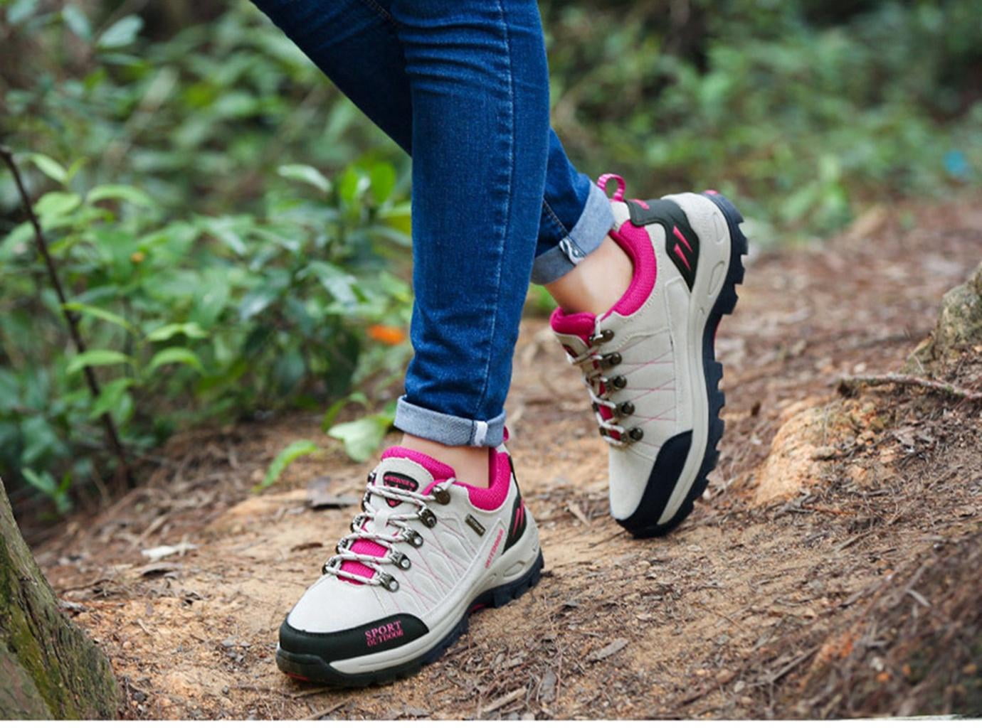 Women's Hiking Shoes Waterproof Anti-Slip Outdoor Ankle Boots Hike Trekking Shock Absorption Boots for Camping Climbing