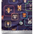 thumbnail image 1 of Soimoi Purple Cotton Duck Fabric Animals Face Decor Fabric Printed Yard 44 Inch Wide, 1 of 3