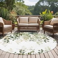 thumbnail image 5 of Sage Green Leaf 5ft Round Rug for Dining Table for 4 People Under Table Placement, Watercolor Eucalyptus Leaves Botanical Washable Non Slip Circle Area Rug, 5 of 9