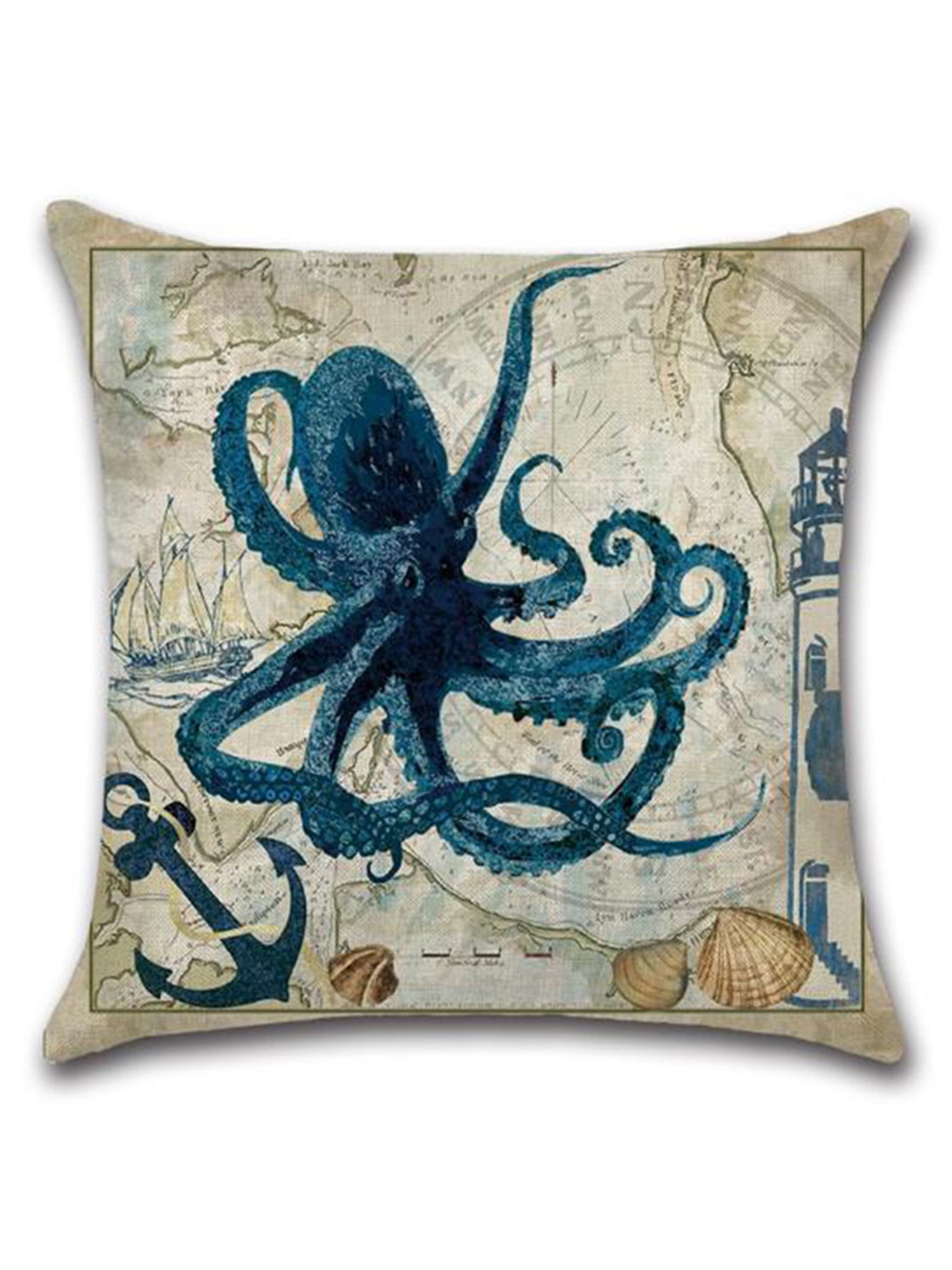 US SELLER sealife marine nautical turtle ocean animal cushion cover decorative