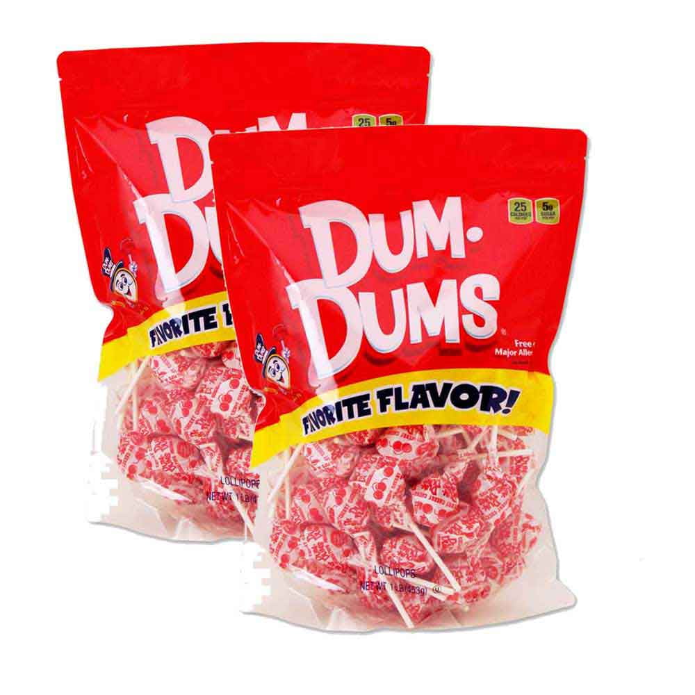 Dum Dums Cherry Lollipops, 21 lb Tub