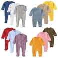 thumbnail image 2 of Pijamas para bebé recién nacido, Ropa De dormir 100% De algodón con cremallera, con calcetines, para otoño y primavera, 2 of 4