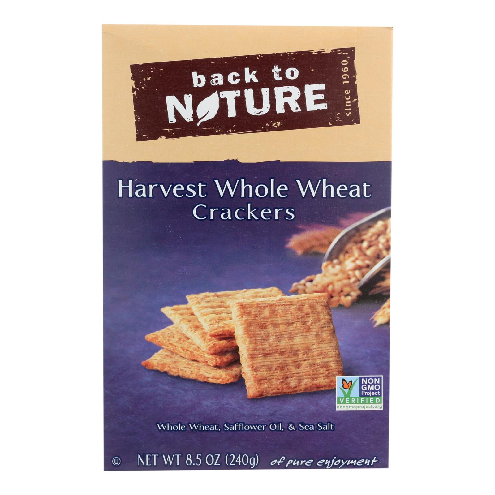 Back To Nature Harvest Whole Wheat Crackers - Whole Wheat Safflower Oil
