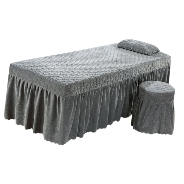 Cubierta de Belleza Cubierta de , con Sábana de de de Cueva , Gris BLESIY Hoja de cenefa de mesa de masaje