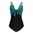 thumbnail image 4 of Mifsaly Womens Bathing Suits One Piece Tie Knot Front Cutout Double Straps Swimsuits Summer Beach Pool Party Slim Fit Monokini 2026 M, 4 of 9