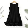 thumbnail image 6 of Dresses for Women Fashion Women Summer Solid Casual Round-Neck Sleeveless Mini Dress Black XXL, 6 of 9