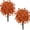 Fall Orange, variant on 2-Pack 25.6" Artificial Boxwood Topiary Ball Trees with Ground Spike, UV Resistant Fake Bushes Plants with Fall Camellia Flowers,Faux Outdoor Shrubs & Bushes for Front Yard Decor (Green, 2Pcs)