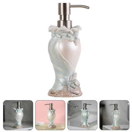 Soimiss Ocean Soap Dispenser Bathroom White Shell Shaped Resin Pump 1Pcs