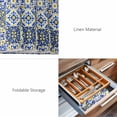 thumbnail image 6 of Placemats Set of 8, Middle Century Woven Placemat, Linen Place Mats for Kitchen/Dining Tables, Vintage Farmhouse Bohemia Style Blue Washable Table Mats for Party, 6 of 8
